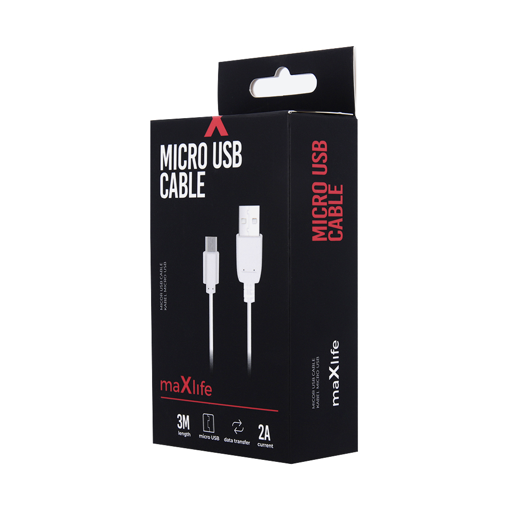 maXlife USB to Micro-USB Cable 2A 3m maXlife USB to Micro-USB Cable 2A 3m