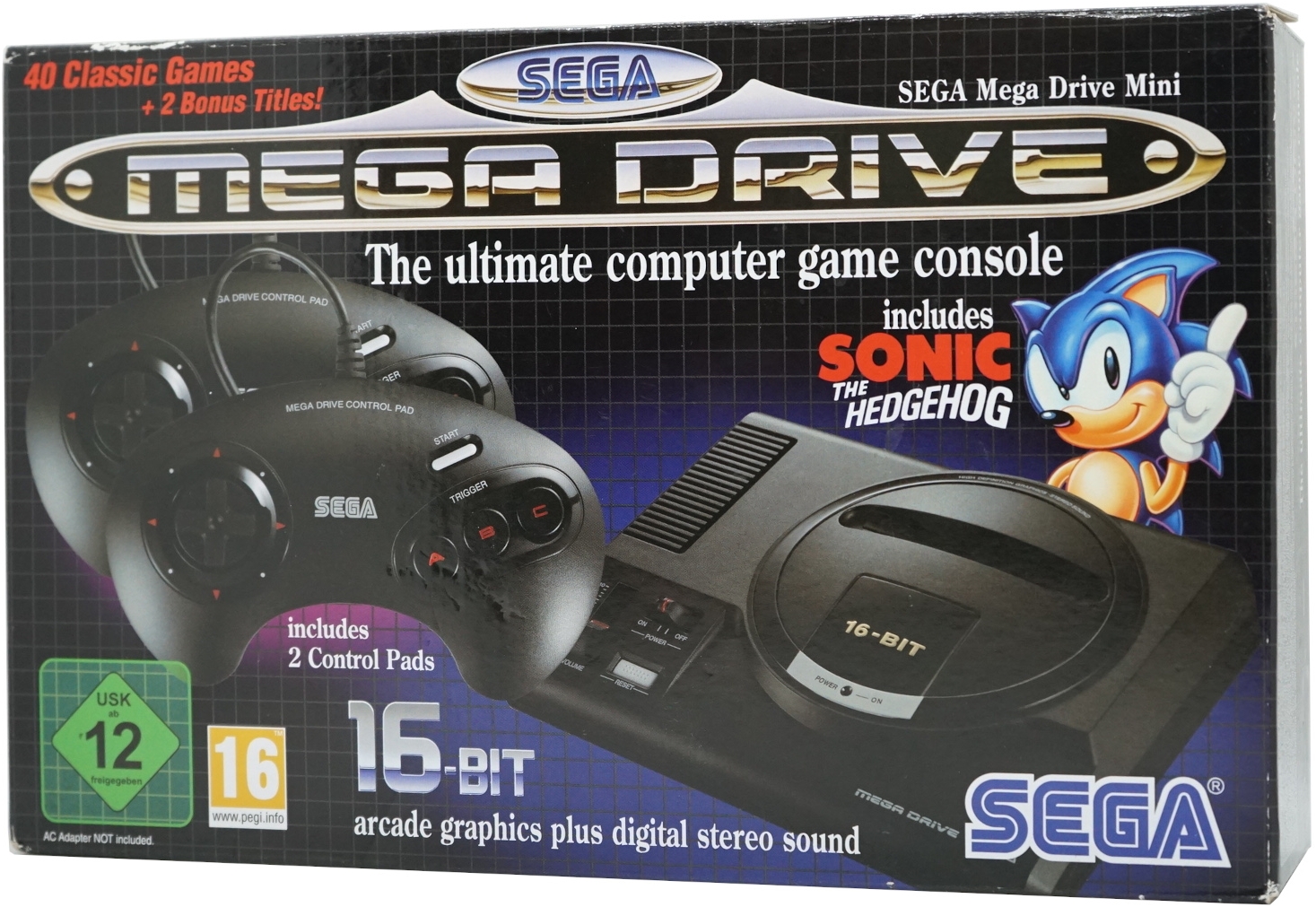 Sega Mega Drive Mini Retro Konsole 2 Controller 40+2 Spiele
