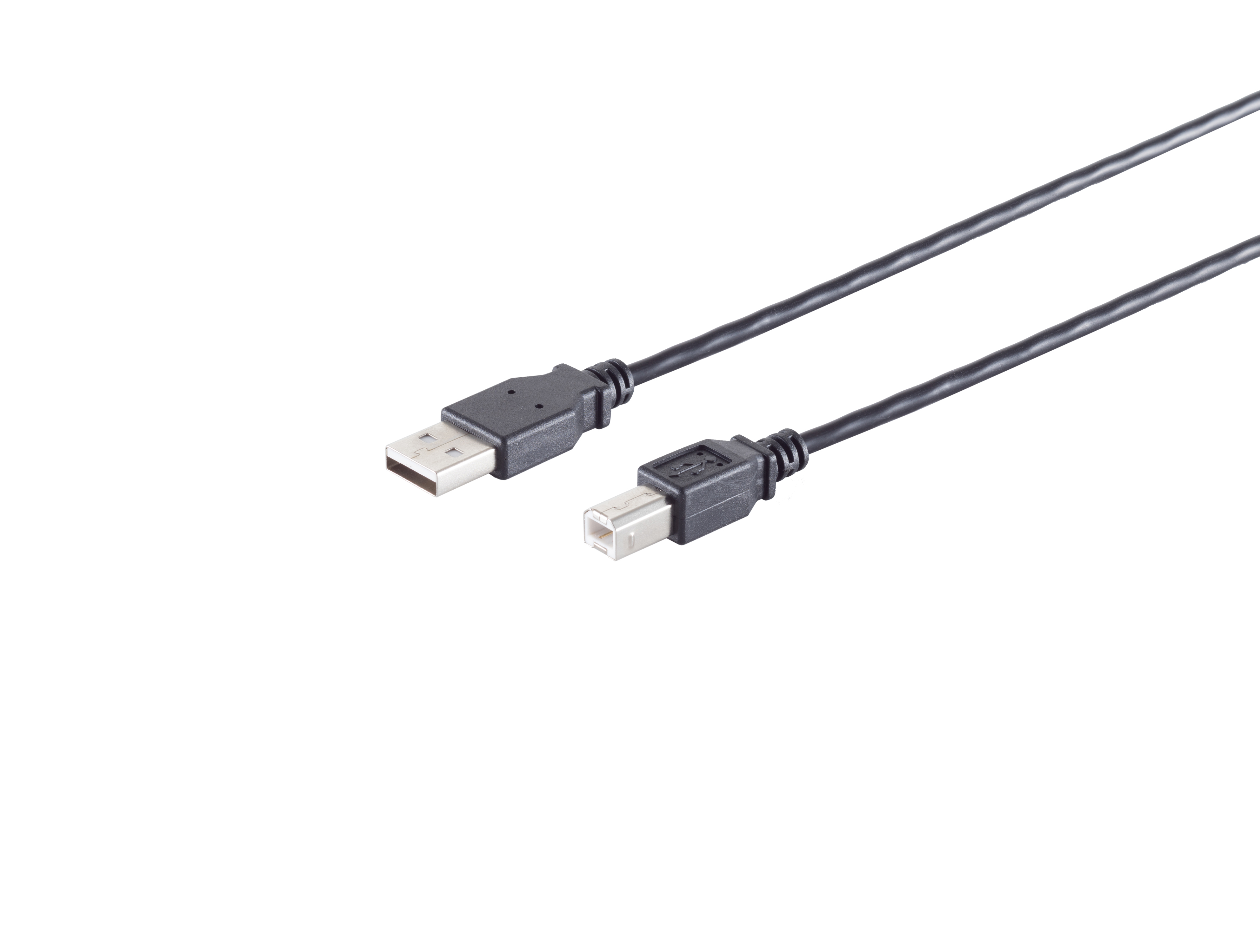 USB-Kabel 2.0 USB-A-Stecker auf USB-B-Stecker schwarz 1,8m