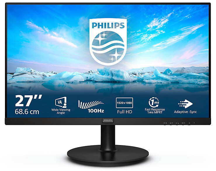 Philips V Line 271V8 27 Zoll 100Hz FHD Monitor Schwarz