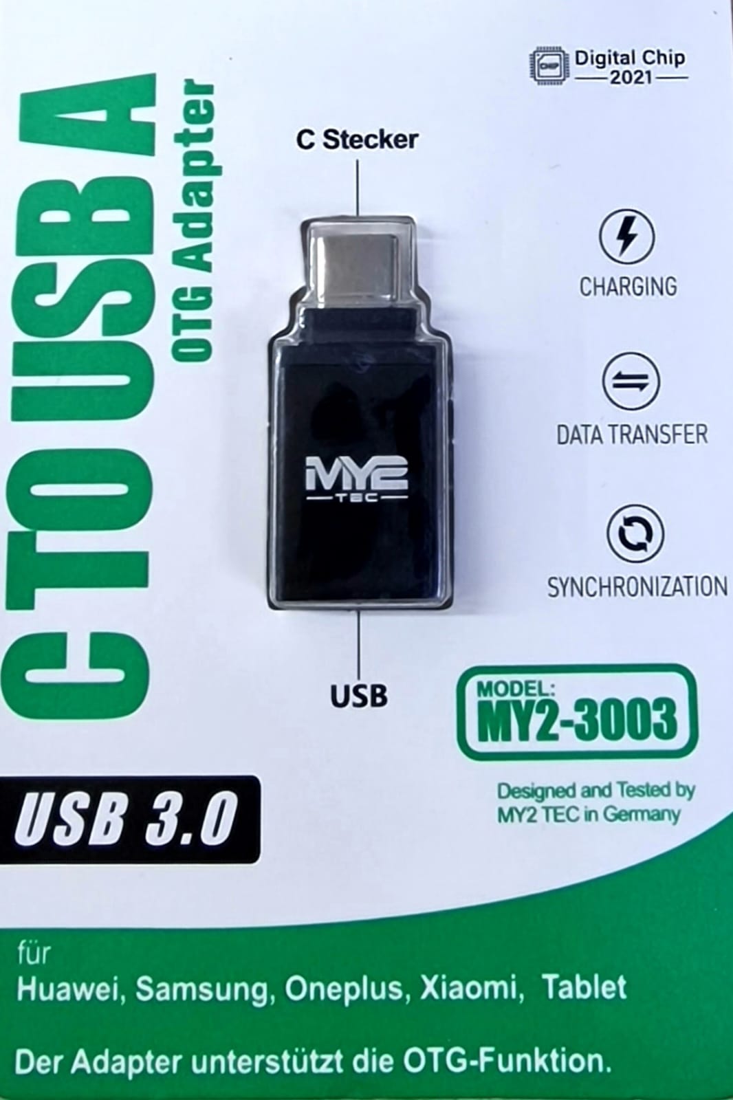 MY2 Tec Type-C to USB-A OTG Adapter MY2-3003 Black