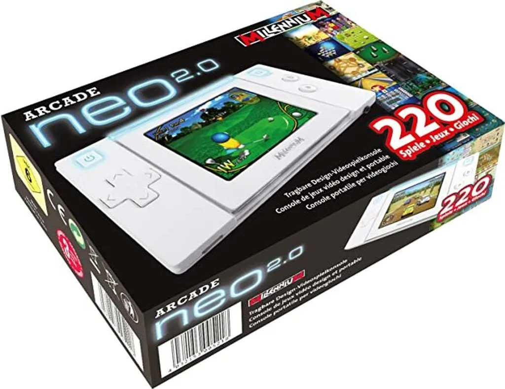 Millennium Arcade Neo 2.0 Tragbare Videospielkonsole mit 220 Spiele