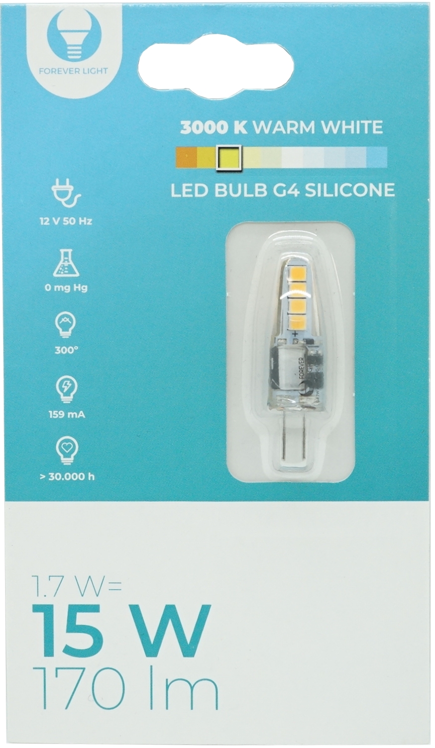 LED Birne 3000K Warm Weiß G4 Silikon 1,7W 170lm