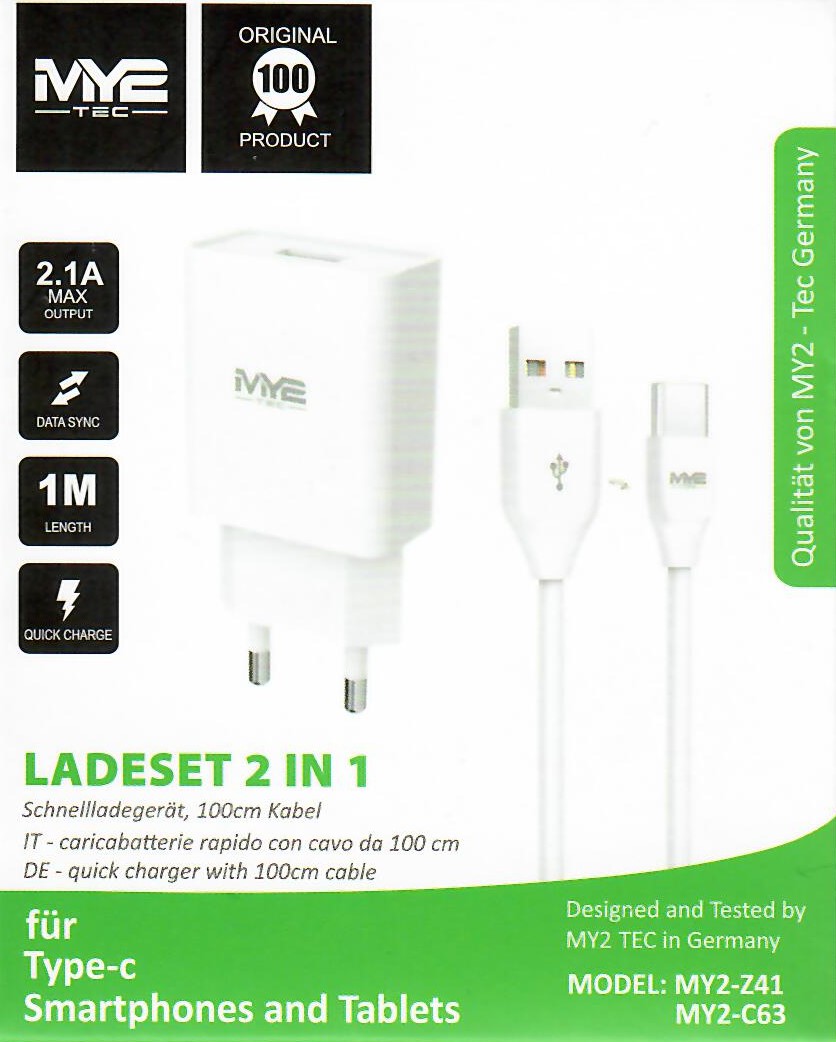 MY2-Tec Ladeset 2in1 USB-C V5460