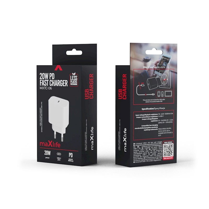 maXlife 20W PD Fast Charger MXTC-06