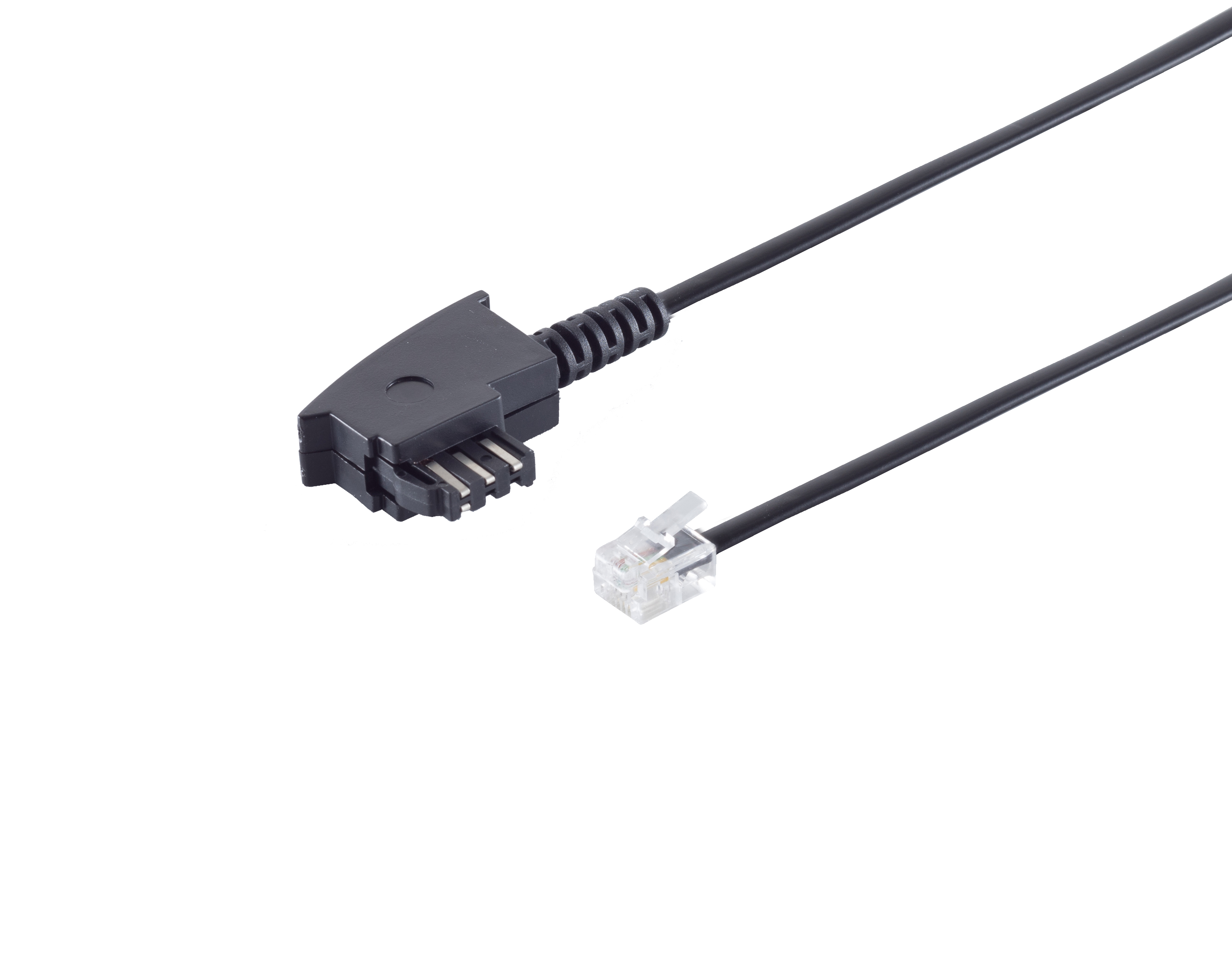 Telefonkabel TAE-F auf Western Stecker 6/4 Import schwarz 15m