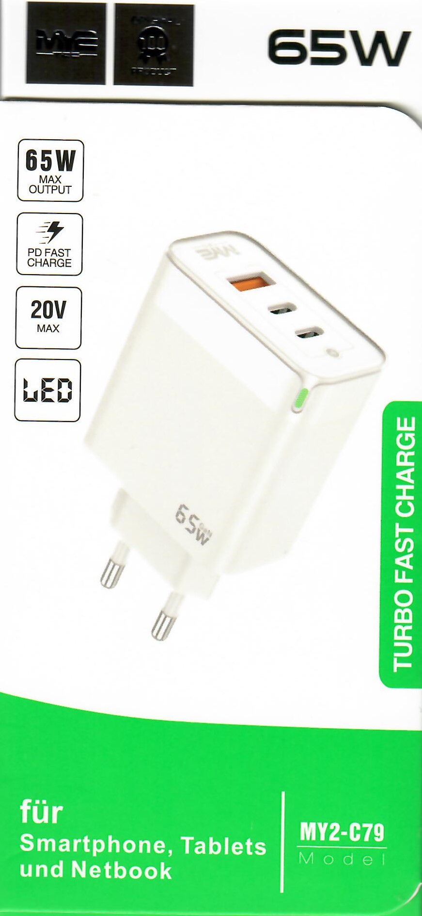 M2 TEC Turbo Fast Charge 65W Ladegerät M-4131
