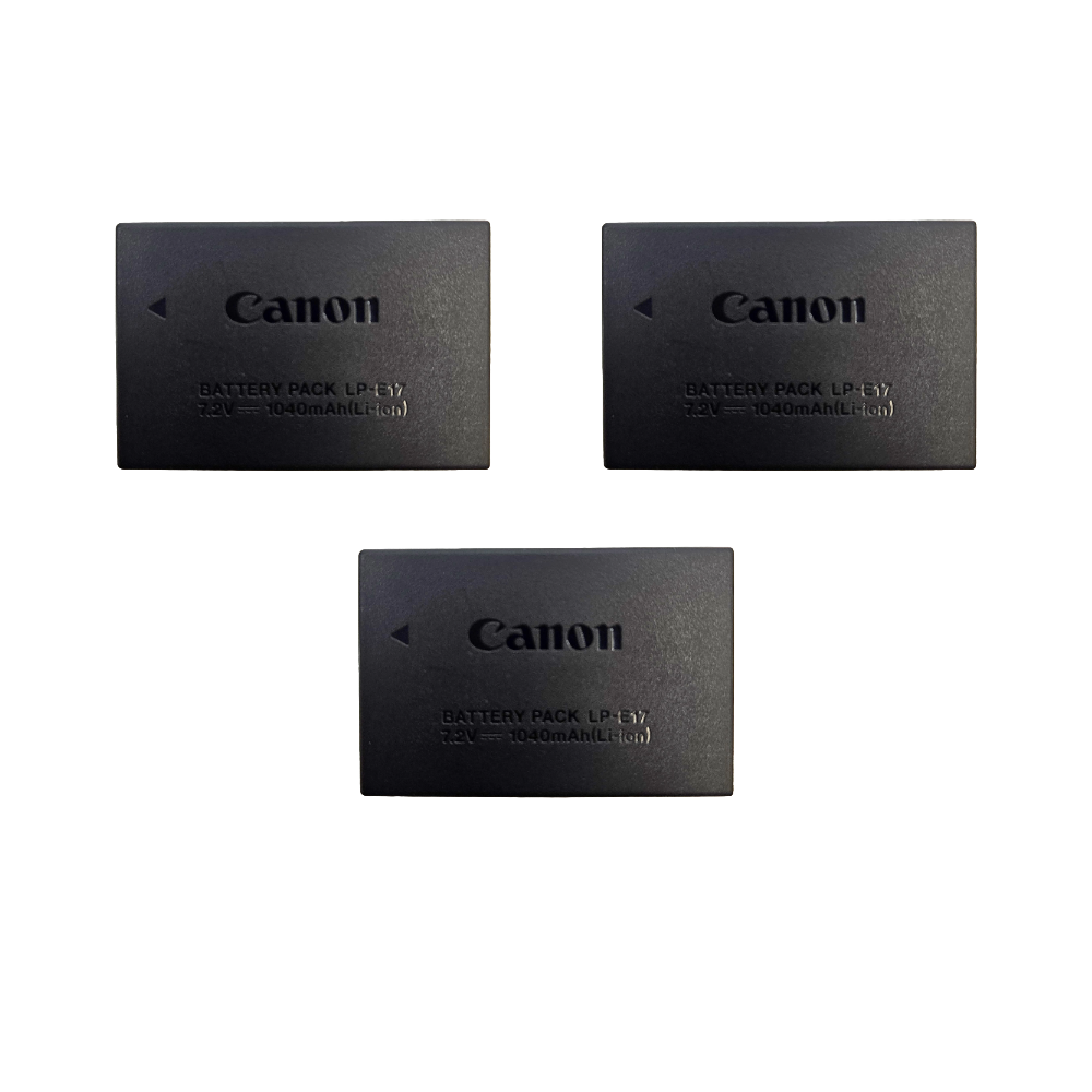 3x Canon LP-E17 LP-E17 Akku, Li-Ion, 7.2 Volt, 1040 mAh Ohne OVP