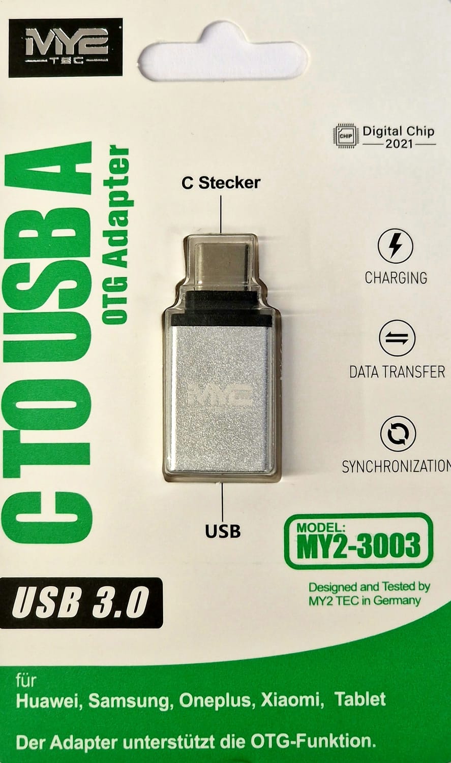 MY2 Tec Type-C to USB-A OTG Adapter MY2-3003 Silver