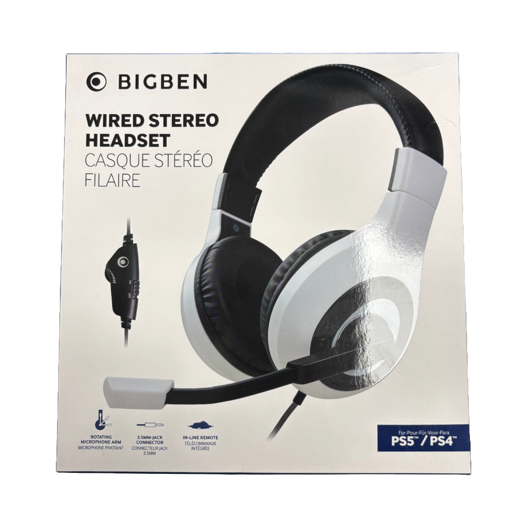 BigBen Wired Stereo Headset White PS4/PS5