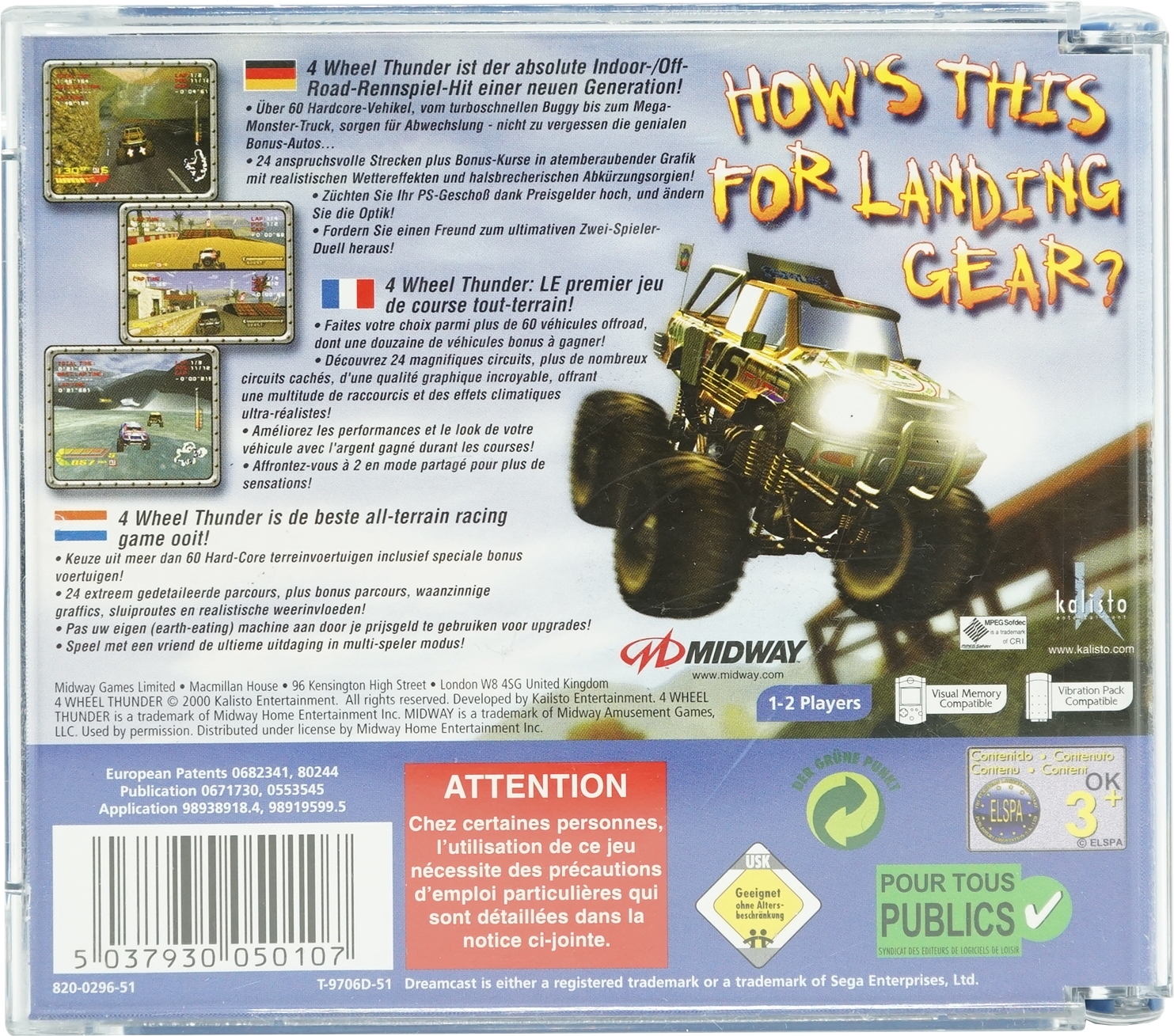4 Wheel Thunder Sega Dreamcast 4 Wheel Thunder Sega Dreamcast