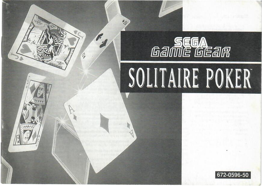 Solitaire Poker Spielanleitung Game Gear