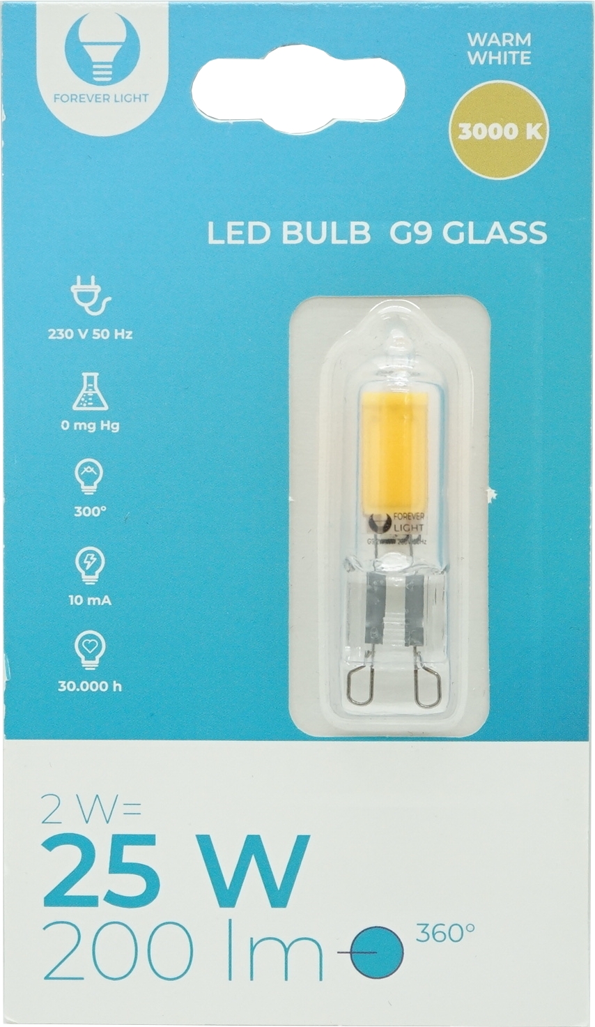 LED Birne 3000K Warm Weiß G9 2W 200lm