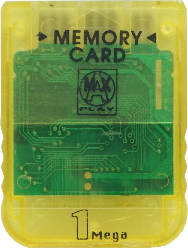 1MB Memory Card für Playstation 1 PS1 Gelb/Transparent