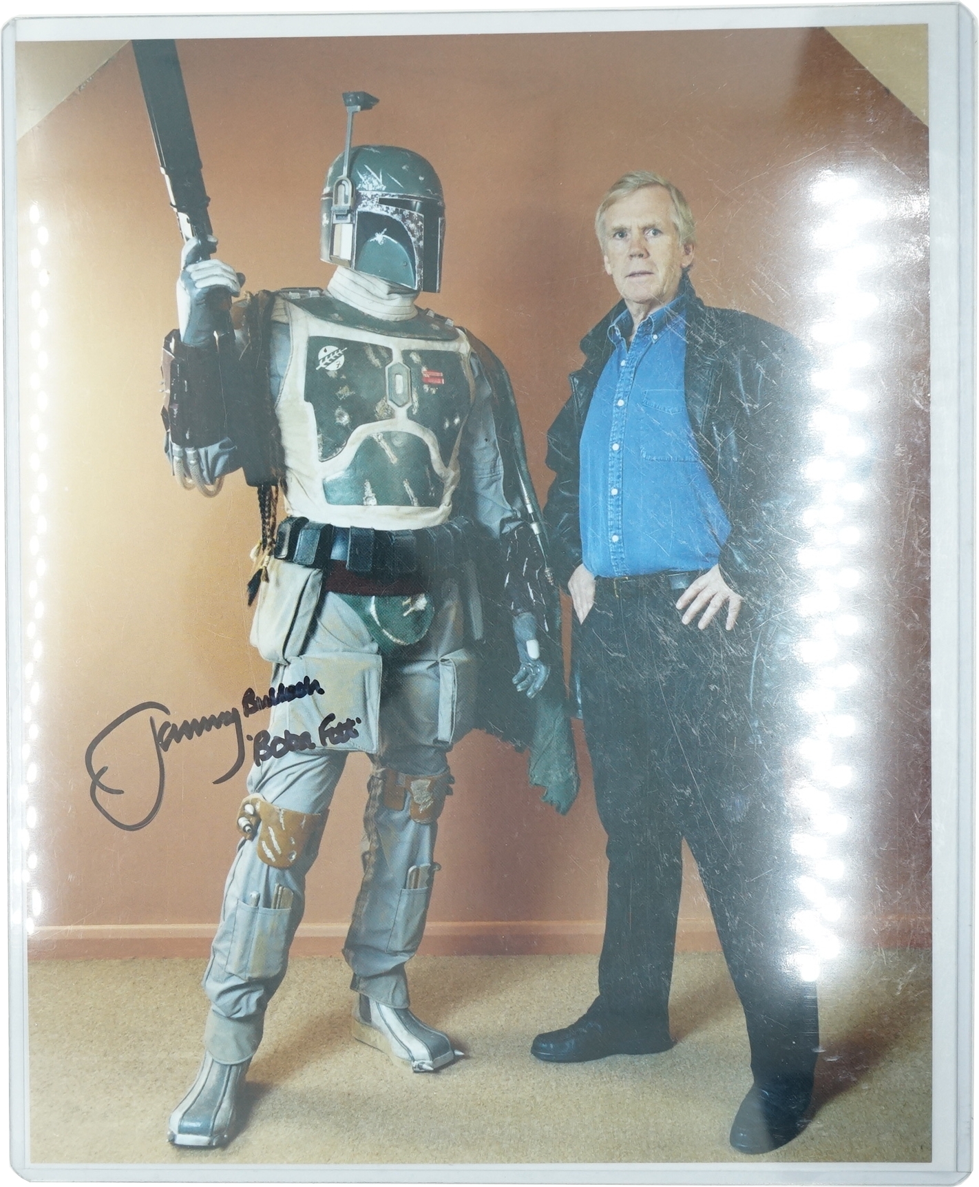 Hasbro Star Wars The Black Series Boba Fett and Han Solo in Carbonite mit Unterschrift