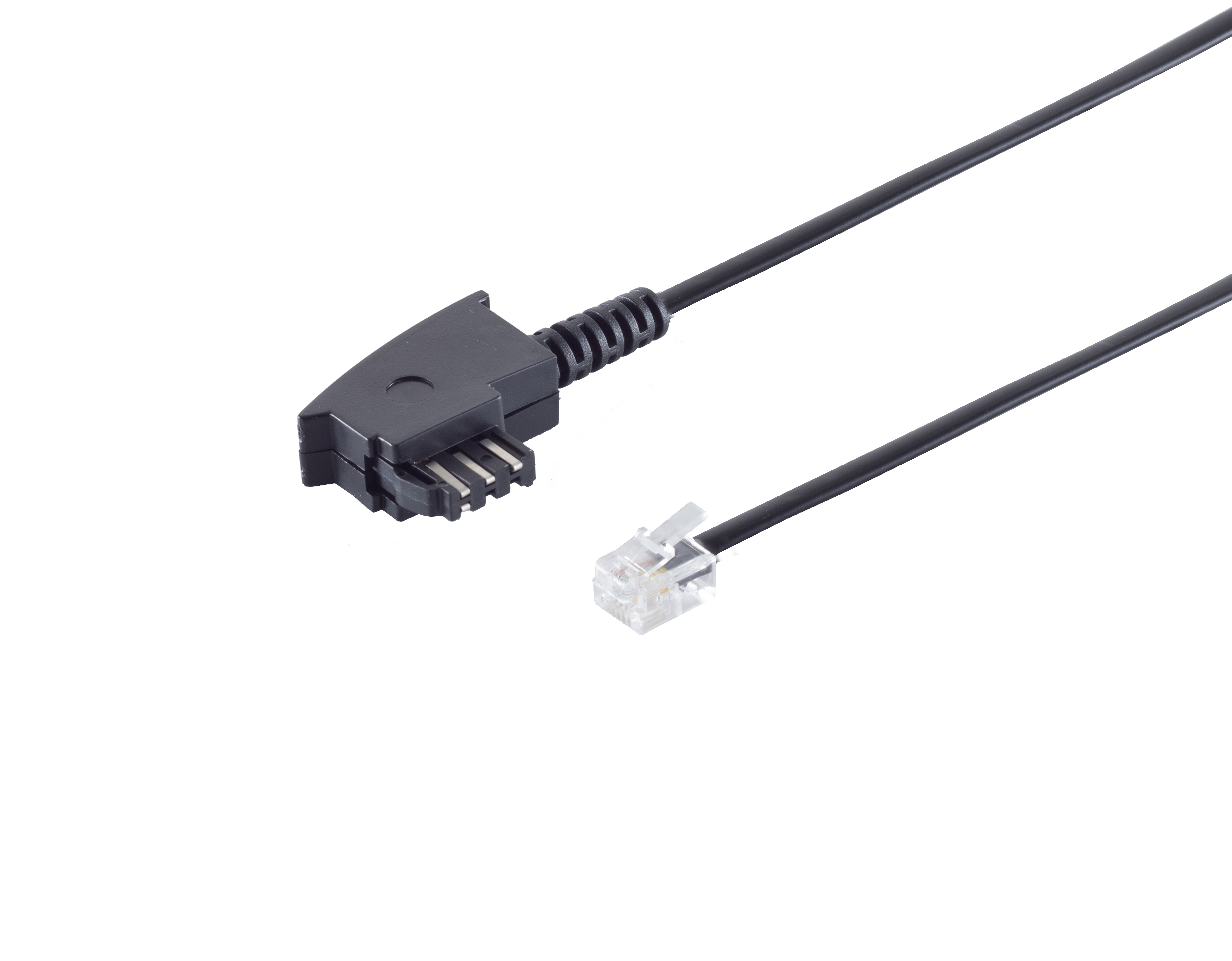 Telefonkabel TAE-F auf Western Stecker 6/4 Siemens schwarz 6m