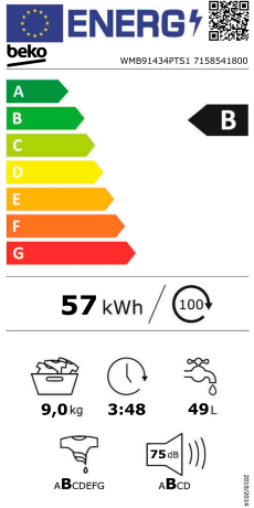 Beko Waschmaschiene WMB91434PTS1 Weiß Beko Waschmaschiene WMB91434PTS1 Weiß