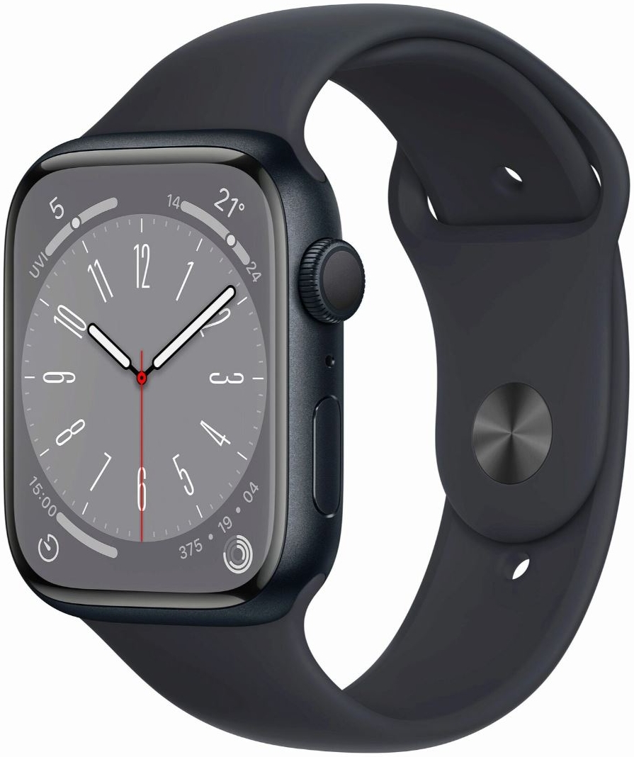 Apple Watch Series 8 45mm GPS Midnight Aluminum Case+Midnight Sport Band A2771