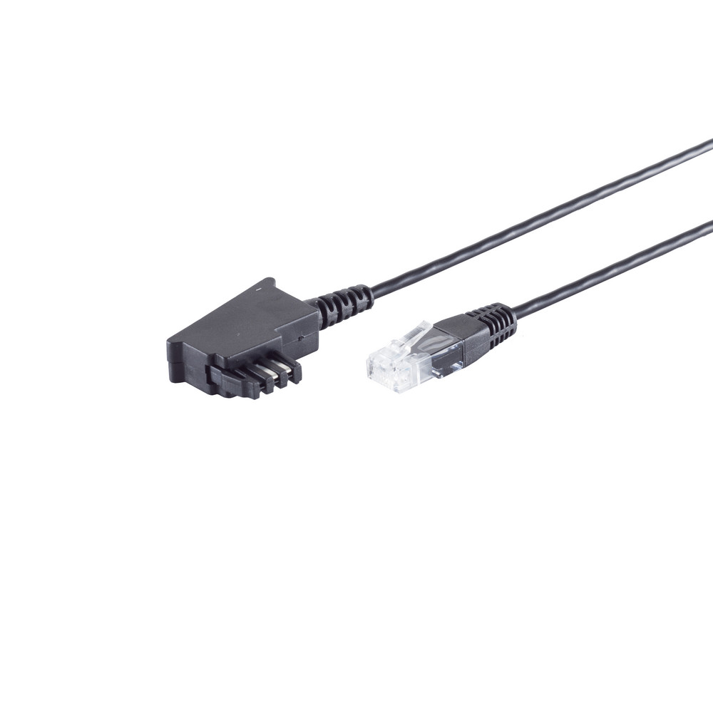 DSL / VDSL Routerkabel TAE-F Stecker auf RJ45 Stecker schwarz 6m