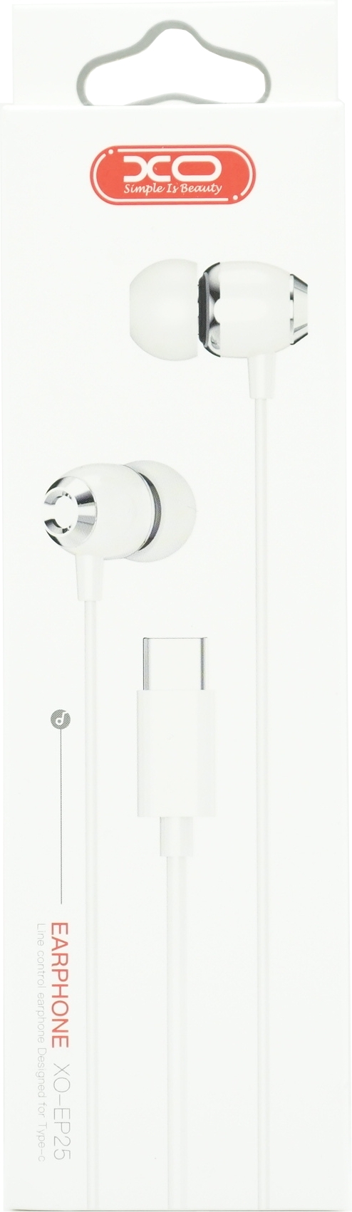 XO wired earphones EP25 USB-C white