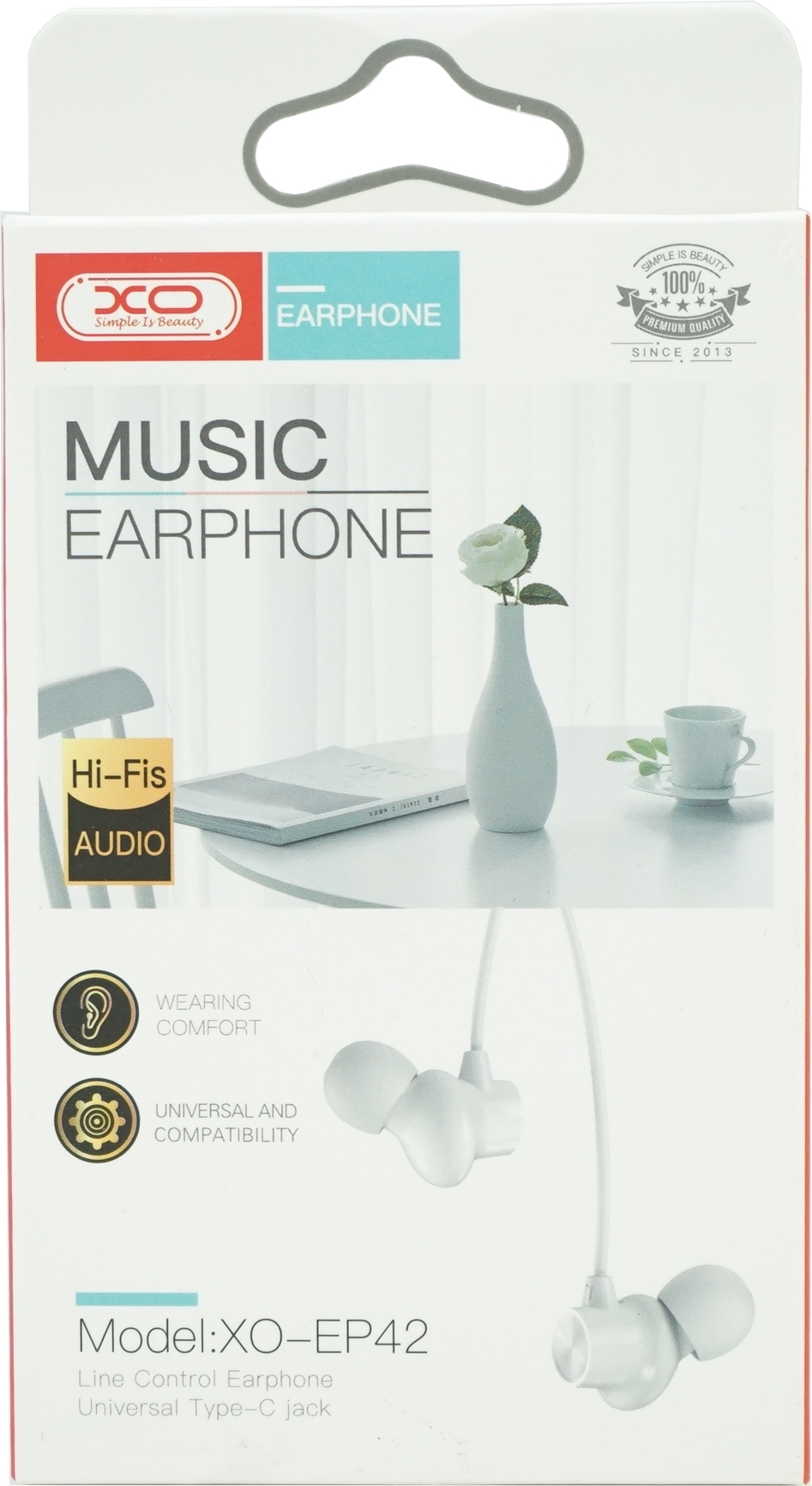 XO wired earphones EP42 USB-C white