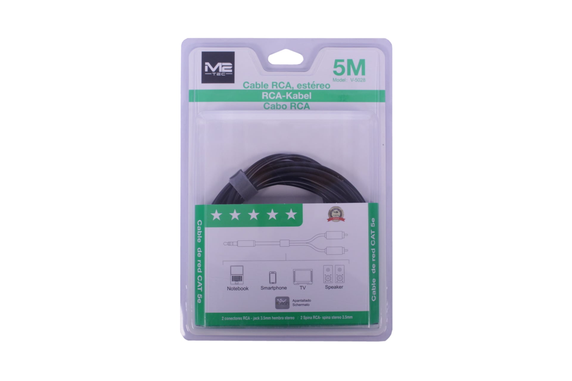 M2 Tec AUX auf Cinch Kabel 5m
