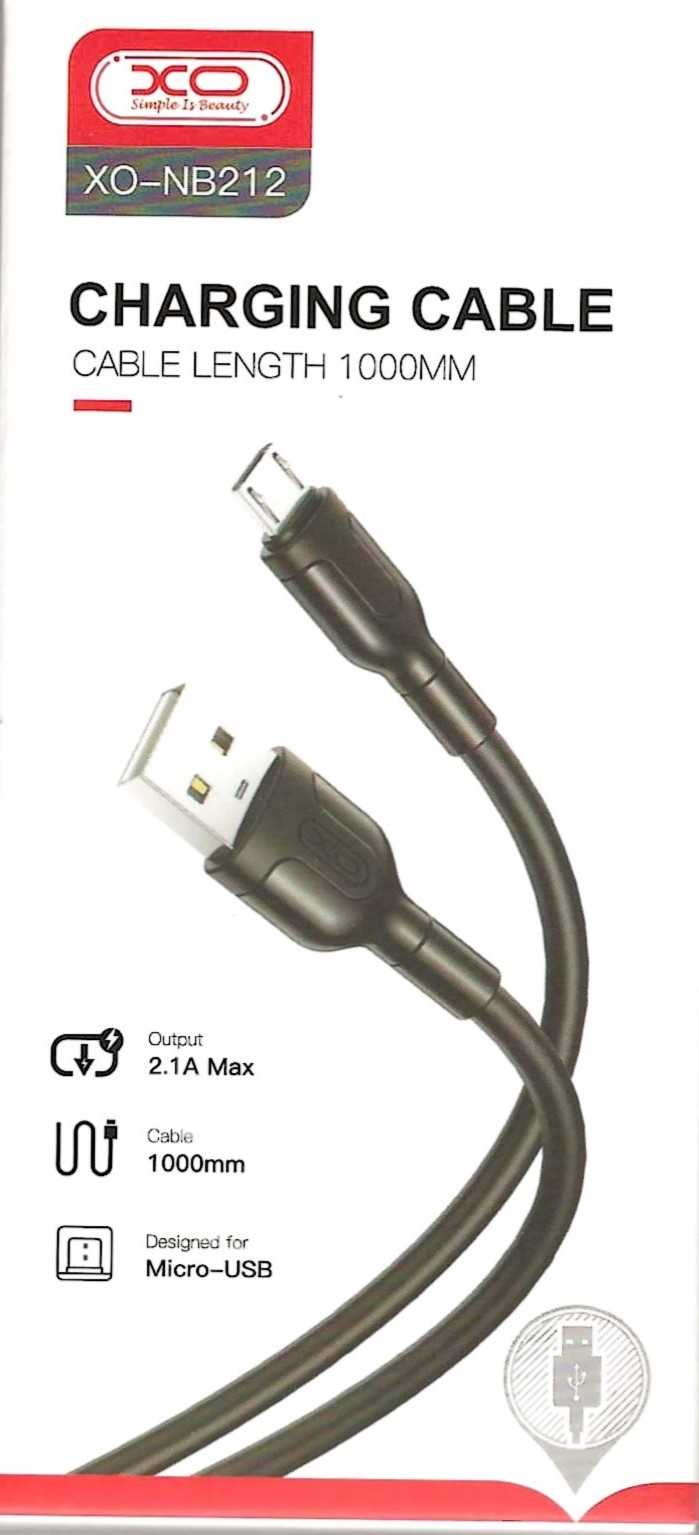 XO Micro USB Kabel XO-NB212 1m 2,1A Black Neu