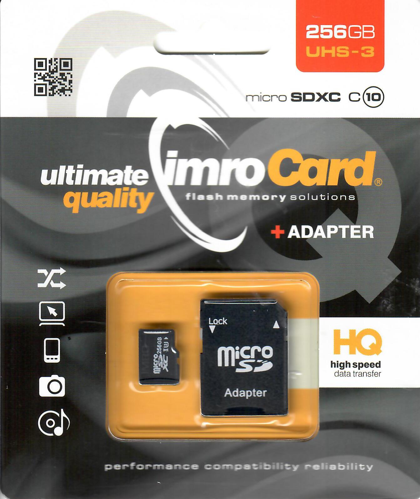 Imro memory card 256GB microSDXC kl. 10