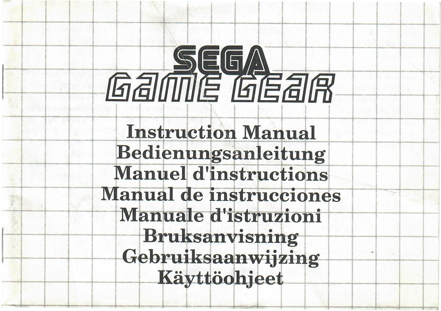 Sega Game Gear Bedienungsanleitung Handbuch Manual