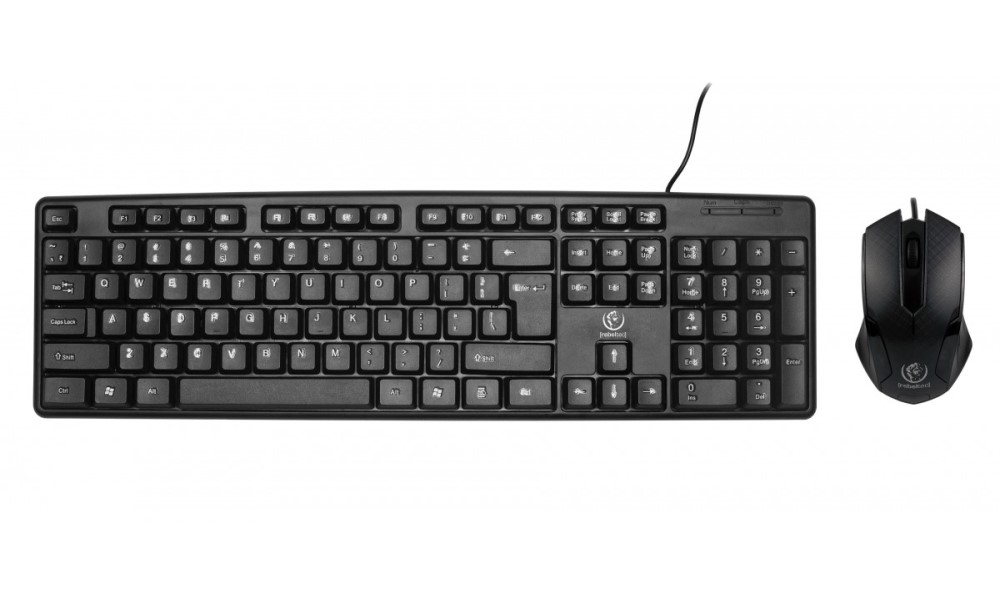Rebeltec Simson Set: Wired Keyboard + Wired Mouse Black QWERTZ