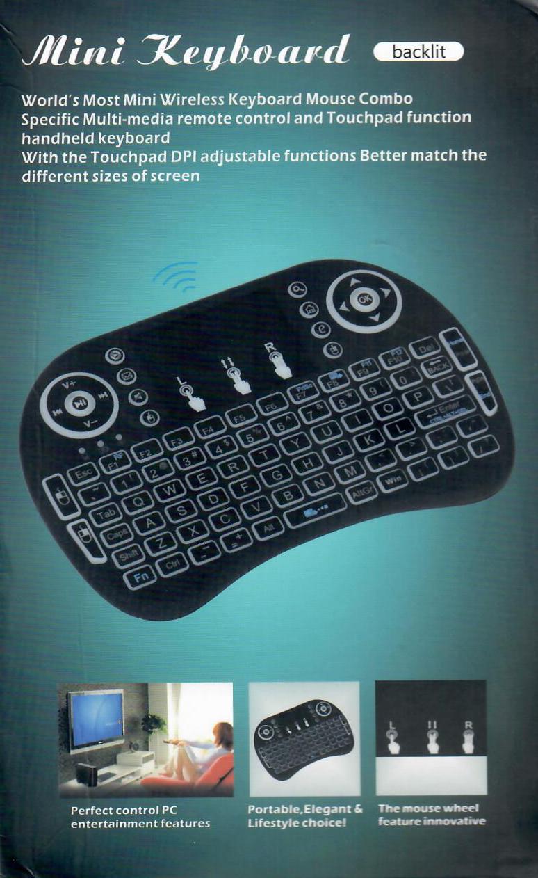 Mini Keyboard Backlit Multi Media Remote Touchpad Handyheld Keyboard Neu