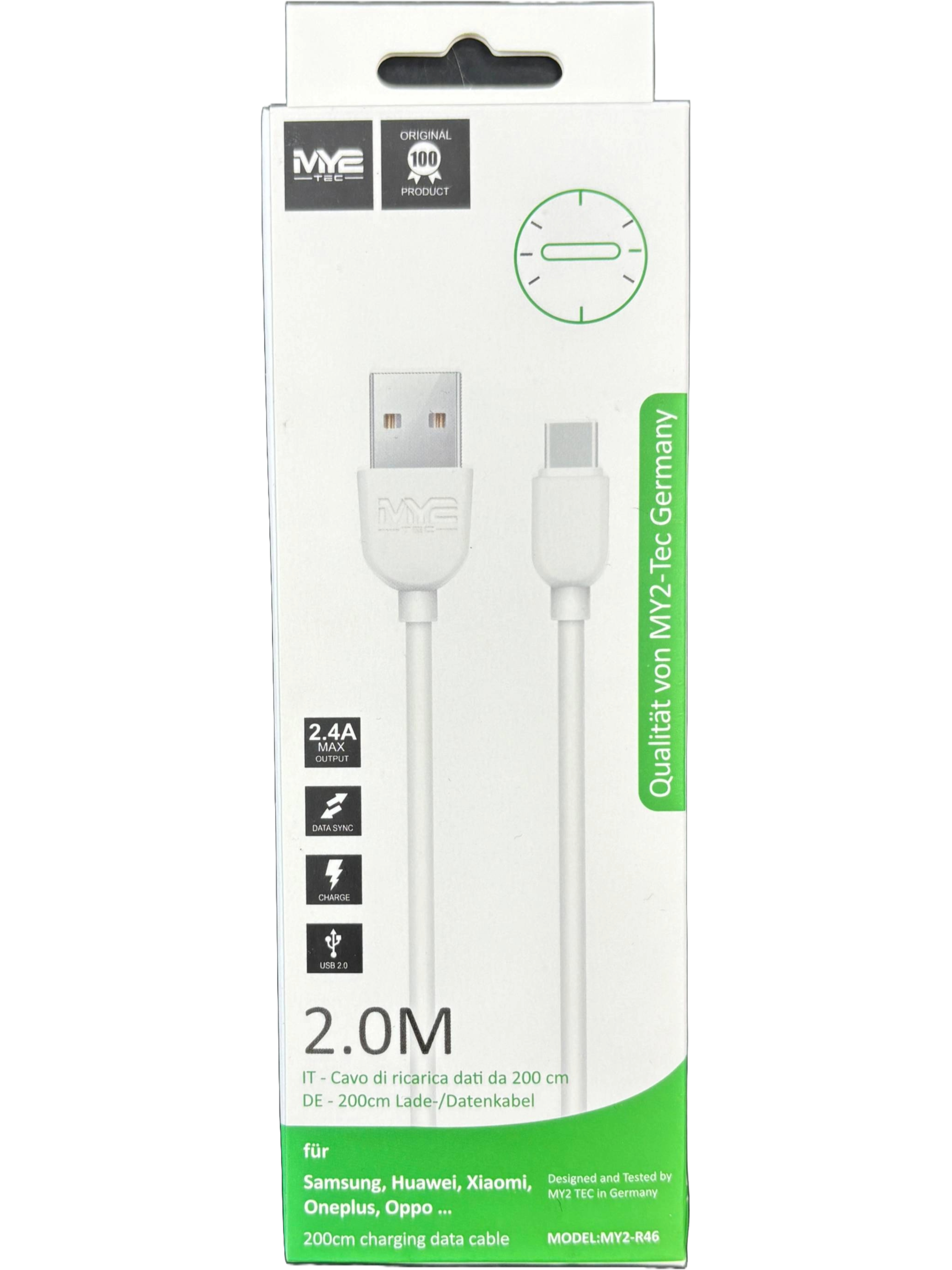 M2 Tec USB-A auf USB-C Kabel 2m