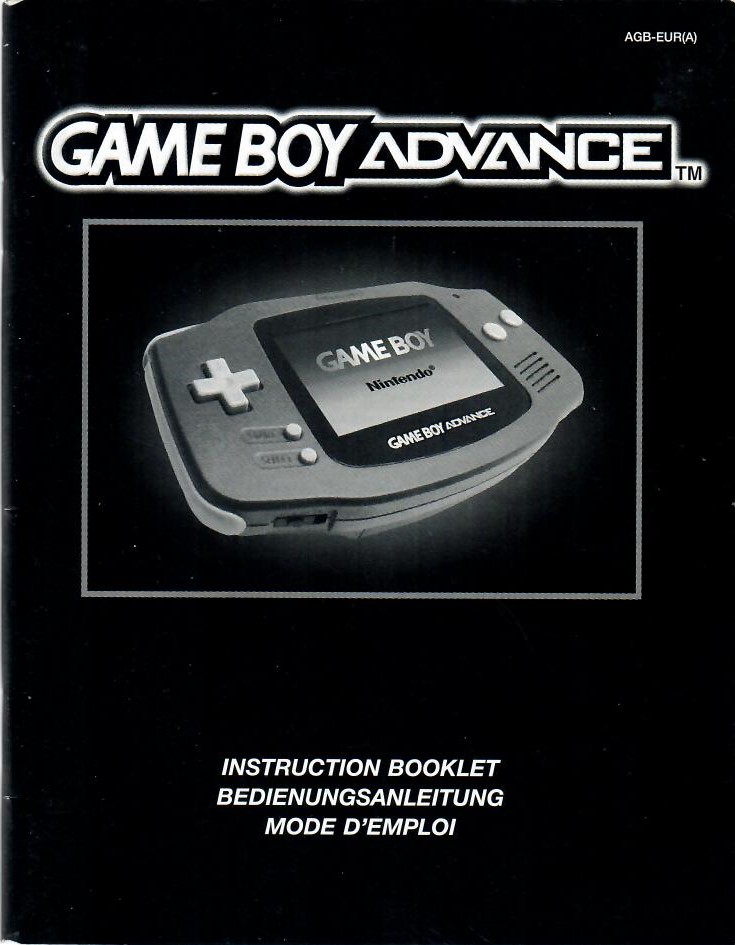 Gameboy Advance Bedienungsanleitung Englisch/Deutsch/Französisch