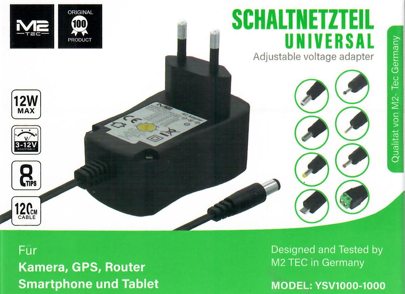M2Tec Schaltnetzteil Universal YSV1000 3V-12V