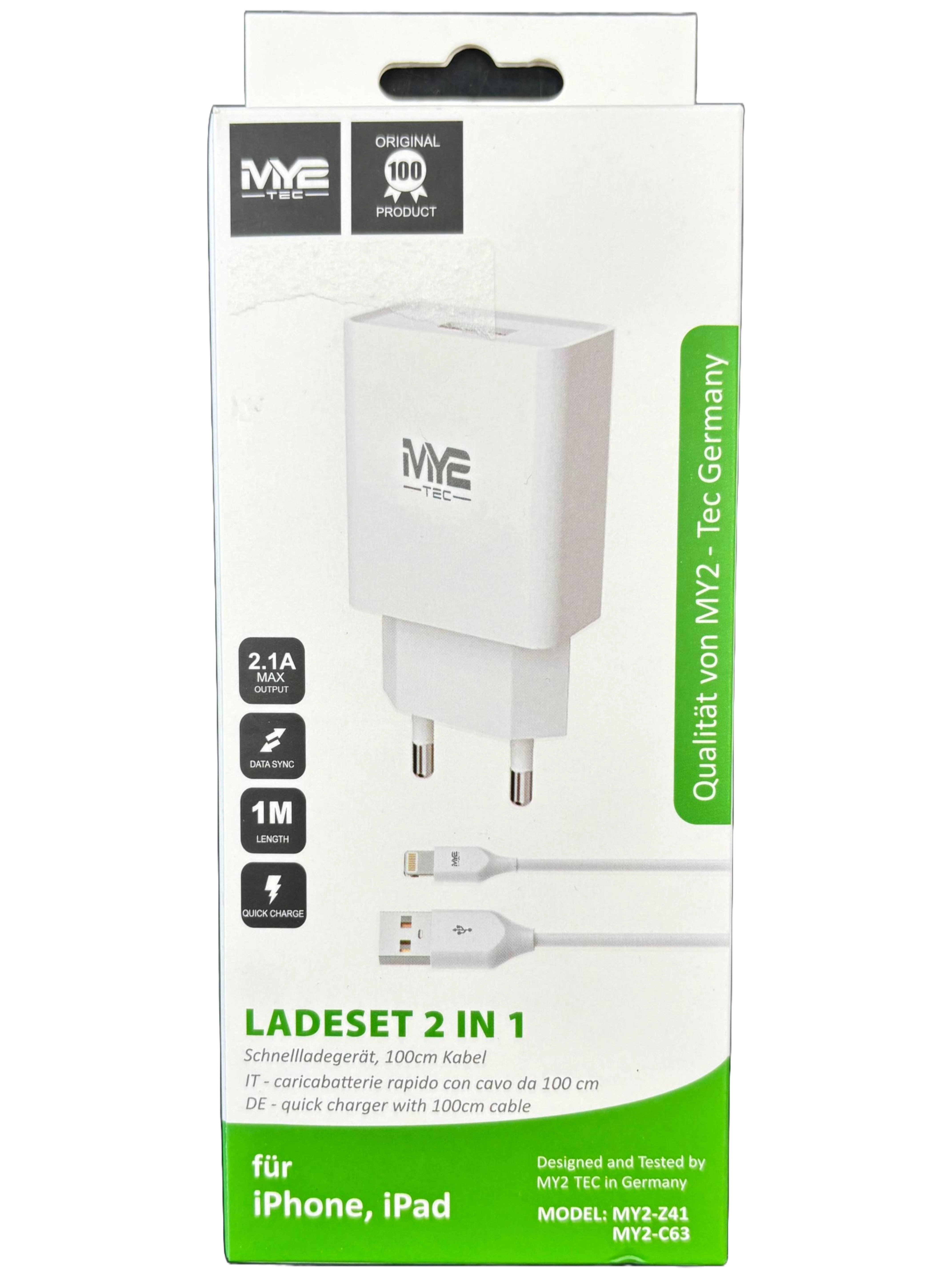 MY2-Tec 2 in 1 Fast Charger Set Lightning MY2-Z41