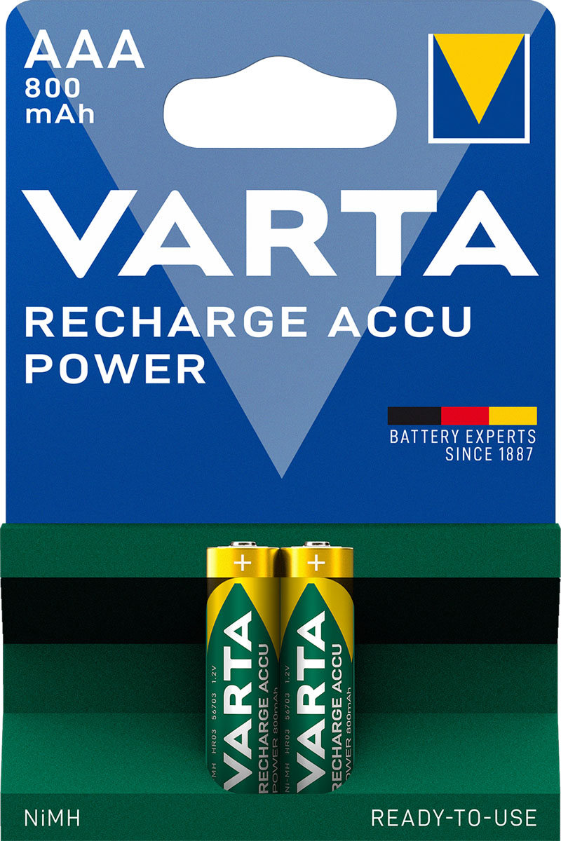 AAA Varta Recharge Accu Power Batterien 800mAh