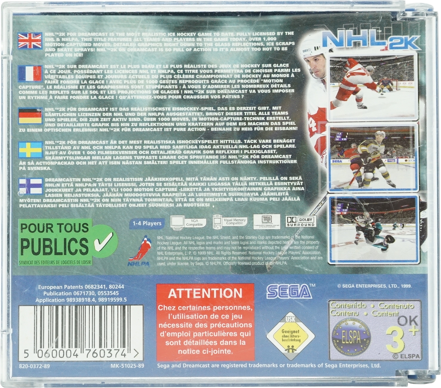 Sega NHL 2K Sega Dreamcast Sega NHL 2K Sega Dreamcast